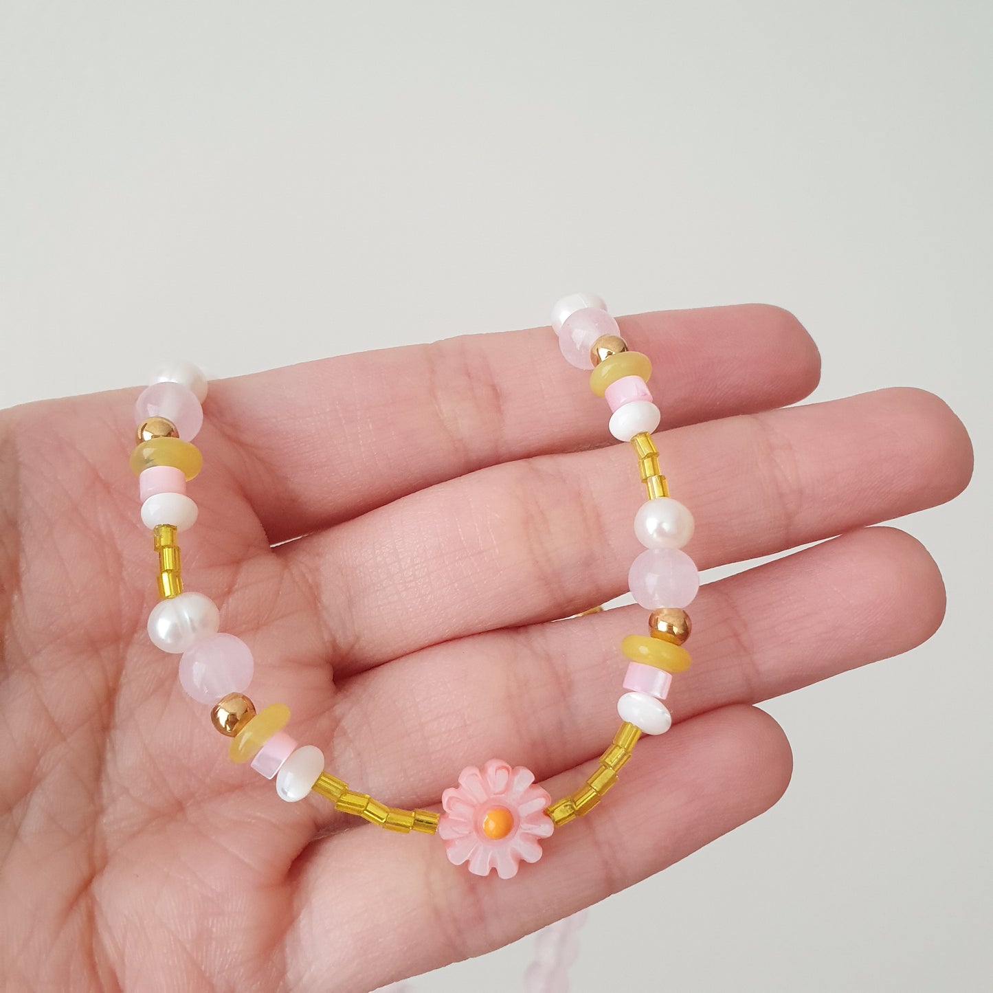 Collar Floralia (amarillo y rosa)